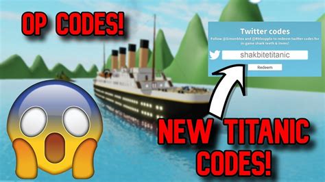 New Op Shartbite Codes Titanic Update Roblox Youtube