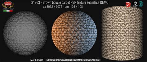 Brown Boucle Carpet Pbr Texture Seamless 21963