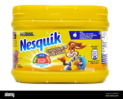 Nestle Nesquik Chocolate Flavour Plastic Tub Stock Photo Alamy
