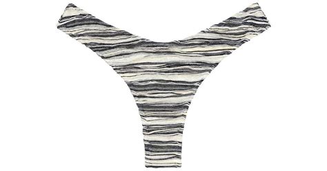 Montce Slub Knit Lulu Zig Zag Stitch Bikini Bottom In White Lyst