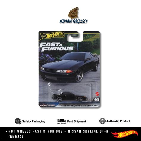 Hot Wheels Fast Furious Nissan Skyline Gt R Bnr Shopee Malaysia
