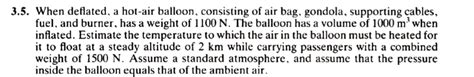 Solved 5 When Deflated A Hot Air Balloon Consisting Of Chegg
