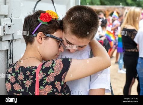 Poznan Poland 07 06 2019 Gay Parade Or Equality March And Nationalists Protesting Riot