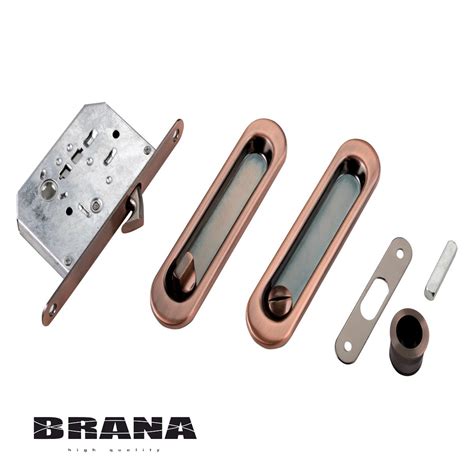Ручка для раздвижных дверей медь купе с заверткой и замком BRANA ...