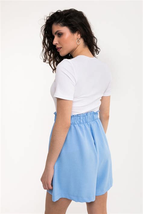 Шорты вискоза жатка небесные