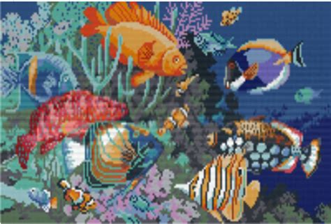 Coral Reef 12 Baseplate Pixelhobby Mini Mosaic Art Kit Pixel Hobby Nz