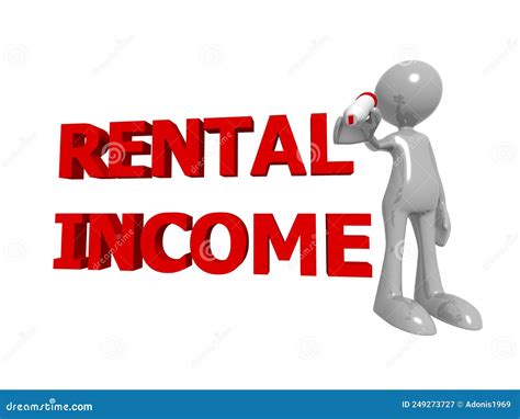 Rental Income With Man On White Stock Illustration Illustration Of
