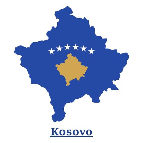 Dise O Del Mapa De La Bandera Nacional De Kosovo Ilustraci N De La