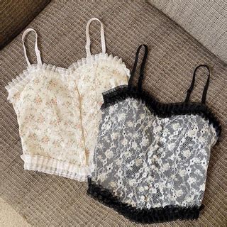 Jual Lingerie Master B Tanktop Bra Bh Crop Korean Lace Pearl