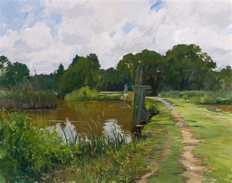 Rice Trunks Marc Dalessio Plein Air Landscape Green Landscape