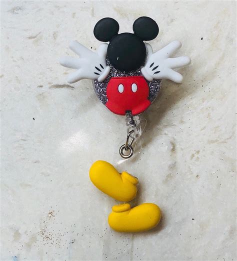 Disney Mickey Mouse Character ID Badge Holder Retractable Etsy