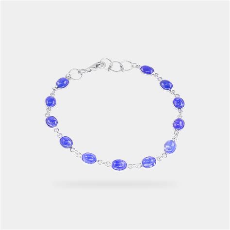 Carats Intense Bv Violet Round Shaped Tanzanite Bracelet The