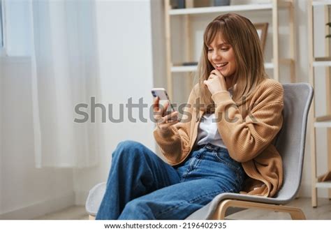Happy Cute Blonde Student Lady Warm Stock Photo 2196402935 Shutterstock