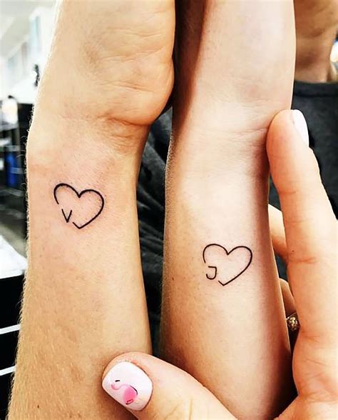 Personalized Unique Heart With Letter Couple Temporary Tattoo - Etsy