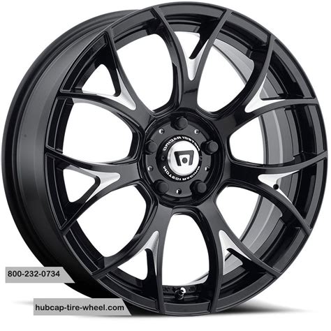 Motegi Racing Mr126 Gloss Black Milled Car Wheels Rims Custom Wheels