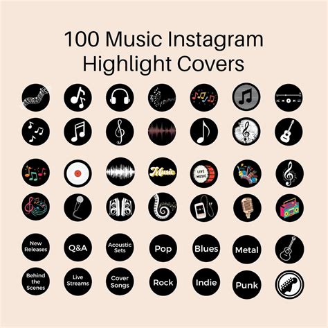 100 Music Instagram Highlight Covers, Music IG Icons, Music Lover
