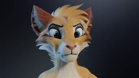 Aurora Anthro Cat 3d Model By Cm Studios