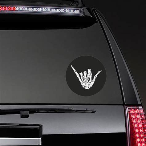 Skeleton Hand Making Hang Loose Shaka Sign Sticker