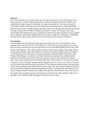 Understanding Osmosis And Diffusion Through Naked Egg Experiment Course Hero