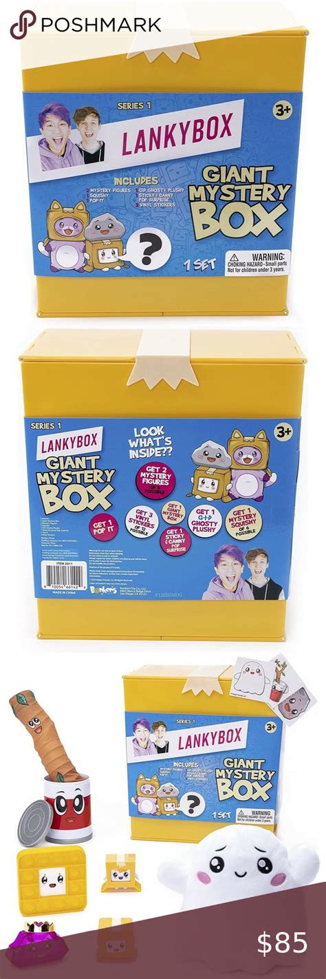 Copy Lankybox Giant Mystery Lanky Box Set Series 1 Glow In Dark Plush Squishy Mystery Toy