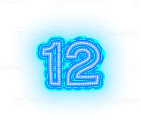 Blue Neon Numbers And Symbols 33559544 Png