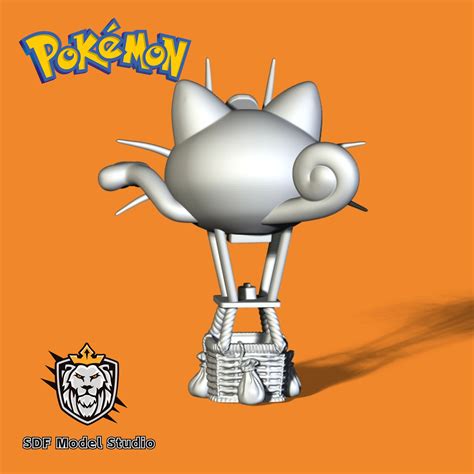 Meowth Hot Air Balloon Pokemon STL File For Cults
