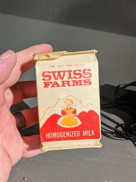 Nos 1940 S Swiss Farms Dairy Milk Half Pint Waxed Juice Carton Minute San Diego California Etsy