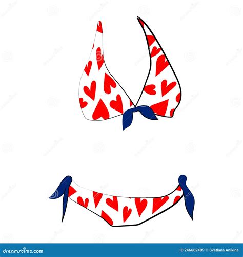 Costume Da Bagno Estivo Bikini Vestiti Per La Spiaggia Illustrazione Vettoriale Estiva