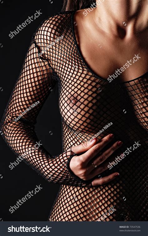 Portrait Naked Woman Behind Transparent Material Stock Photo Shutterstock