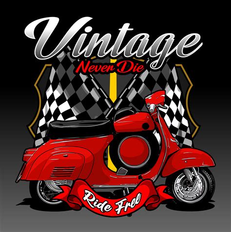 Retro Two Stroke Scooter Vector 11229471 Vector Art At Vecteezy