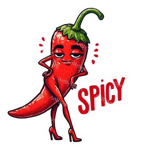 Spicy Hot Chili Pepper Clipart Mischievous Red Pepper In High Heels Png