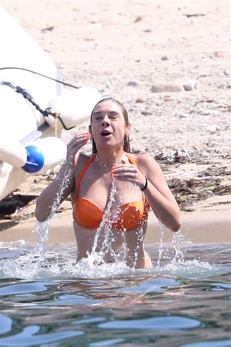 Chelsy Davy Wears An Orange Bikini Saint Tropez July Celebmafia