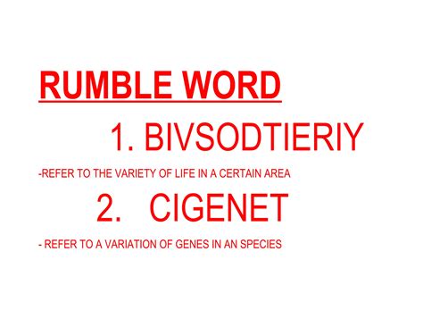 RUMBLE WORD.it is biodiversity, evolution, species, genetic, ecosystem