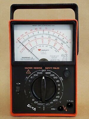 Triplett 60 Type 2 Multimeter Analog 1 000 VAC VDC 1 000 MA DC Volt