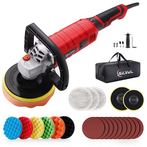 SILVEL Buffer Polisher, 1600W 7 Inch/6 Inch Rotary Car Buffer Polisher ...