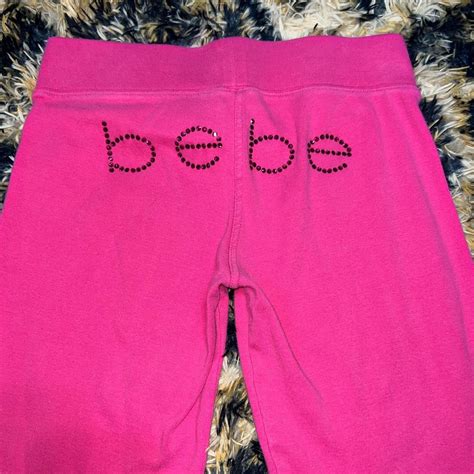 Cutest Y K Hot Pink Rhinestone Bebe Pants Size Depop