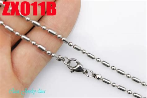Buy Lobster Clasp Stainless Steel Beads Necklace 24mm