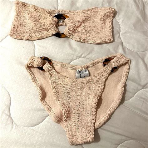 Hunza G Blush Bikini Top And Bottom Size Small Depop