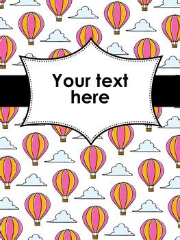 Editable Classroom Labels Set X Hot Air Balloons Classroom Decor