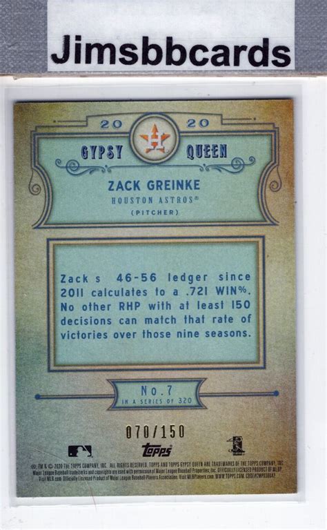 2020 Gypsy Queen Zach Greinke Blue Border070 150 EBay