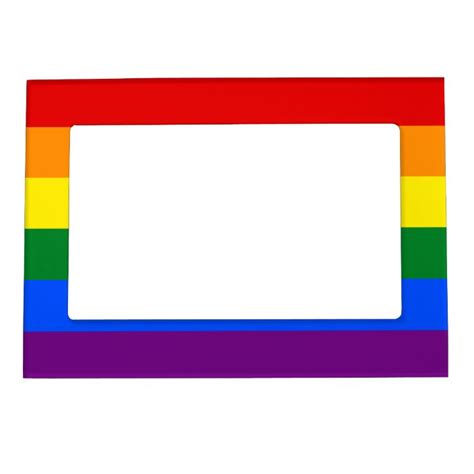 Lgbt Gay Pride Rainbow Flag Stripe Magnetic Frame Zazzle