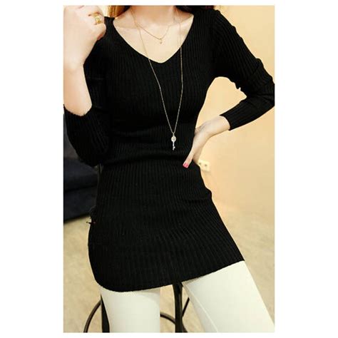 Spritechtm Fashion Sex Women Slim V Neck Backless Knit Long Sleeve Pullover Base Sweater Green