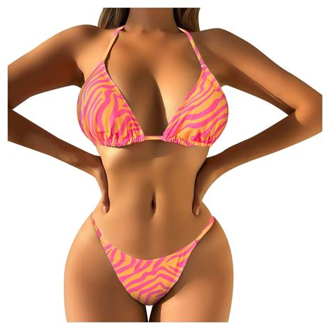 Fsqjgq Fsqjgq Womens Swimsuits Sexy Halter Triangle Two Piece Bikini