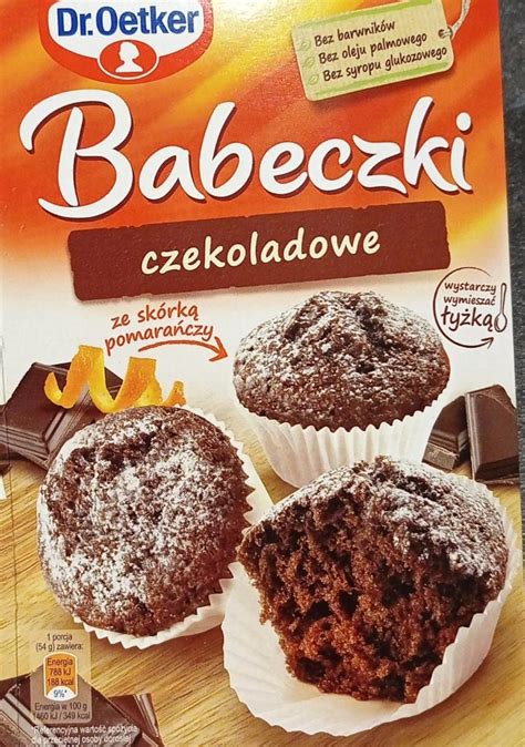 Babeczki czekoladowe Dr Oetker kalorie kJ a nutriční hodnoty