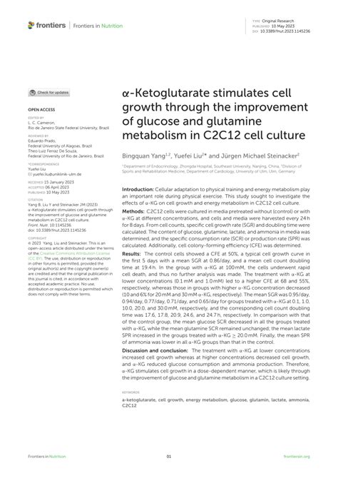 (PDF) α-Ketoglutarate stimulates cell growth through the improvement of ...