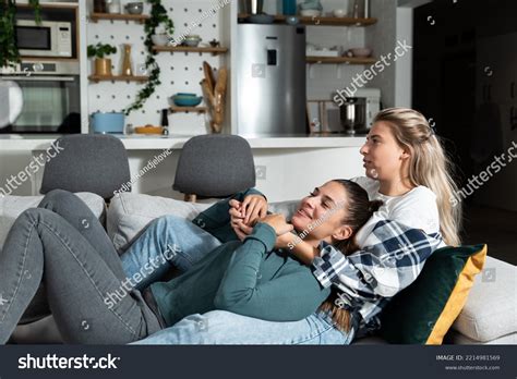 Happy Married Homosexual Female Gay Couple Stock Photo 2214981569 Shutterstock