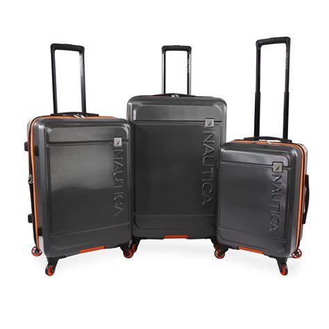 NAUTICA Roadie 3pc Hardside Luggage Set, Grey/Orange for sale | Phoenix