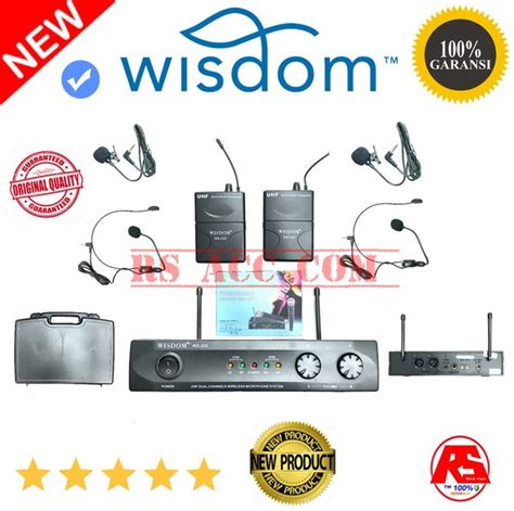 Jual Mic Wireless Wisdom Original Professional Clip On Dan Headset Uhf