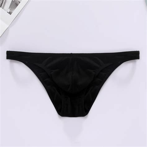 Men S Briefs Ultra Thin Bikini Underwear Rib Fabric Innerwear Underpants Shopee Malaysia