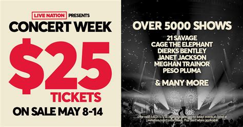 Live Nation Concert Week 2024 List Haley Tamera
